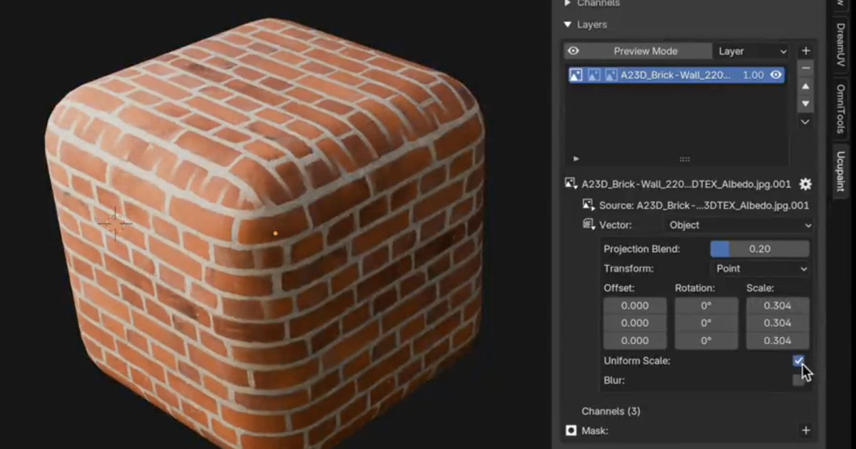 Read more about the article New Version of Blender Add-On Ucupaint Allows for Uniform Scale