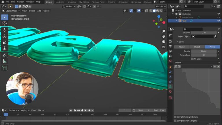 Read more about the article TEXT & CURVES with CUSTOM BEVELS! ✨ Blender Today