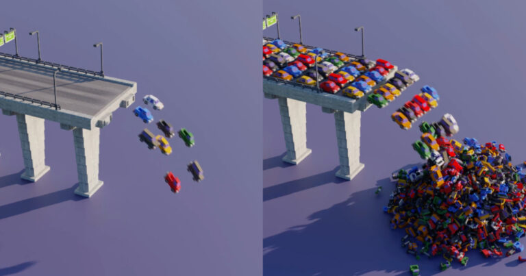 Read more about the article 3D Cars Driving Off Bridge, But They Multiply