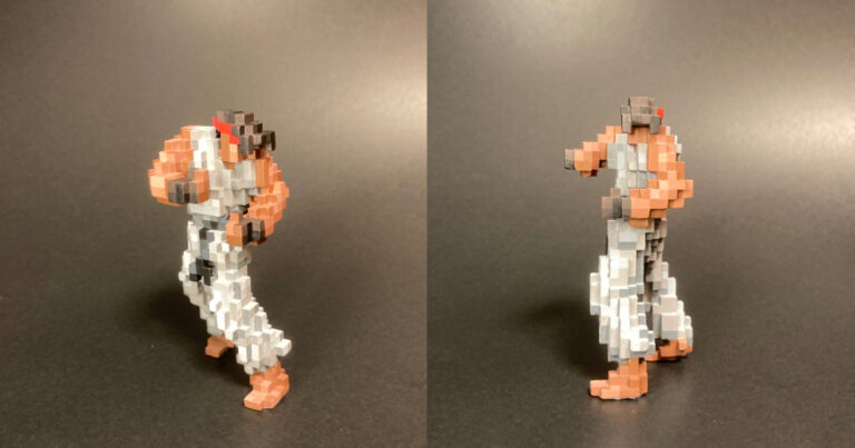 Read more about the article 3D-Printed Ryu from Street Fighter 2 Recreated with Pixels