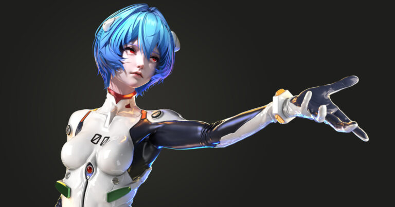 Read more about the article Admire This Stylized Rei Ayanami from Neon Genesis Evangelion Reimagined in 3D