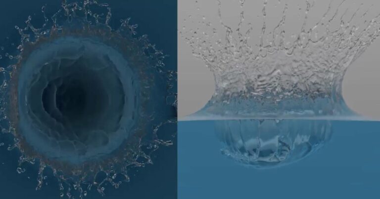 Read more about the article Raindrop Splash Raytraced In 8K With Custom CFD Software