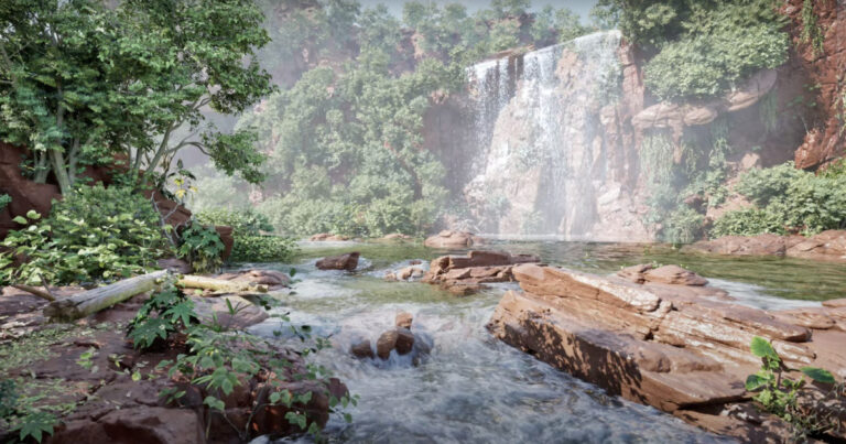 Read more about the article Fascinating Immersive Waterfall Scene Created with Unreal Engine 5