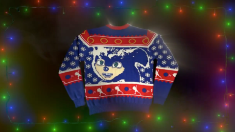 Read more about the article Original Sonic Movie Design Resurrected For Ugly Sweater That You Can Win