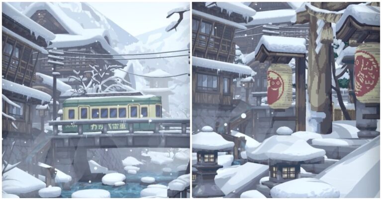 Read more about the article Take a Look at This Scene of Pixel-Style Snowy Japanese Town