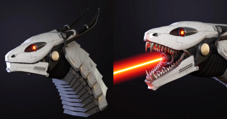 Read more about the article Cool Mecha Dragon Spitting Laser Beam Set Up in Blender