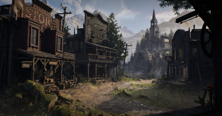 Read more about the article Fantastic Photorealistic Old West Town Landscape Created with UE5