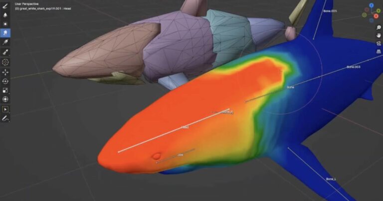 Read more about the article Generating Convex Meshes For Shark Ragdolls Using Weight Paint With Blender’s Geometry Nodes