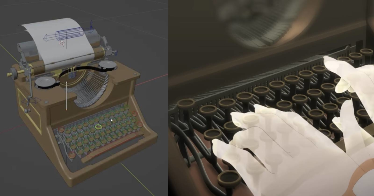 Read more about the article Stunningly Detailed Rigged Typewriter Made For HoYoFair’s Honkai: Star Rail 2025 Animation