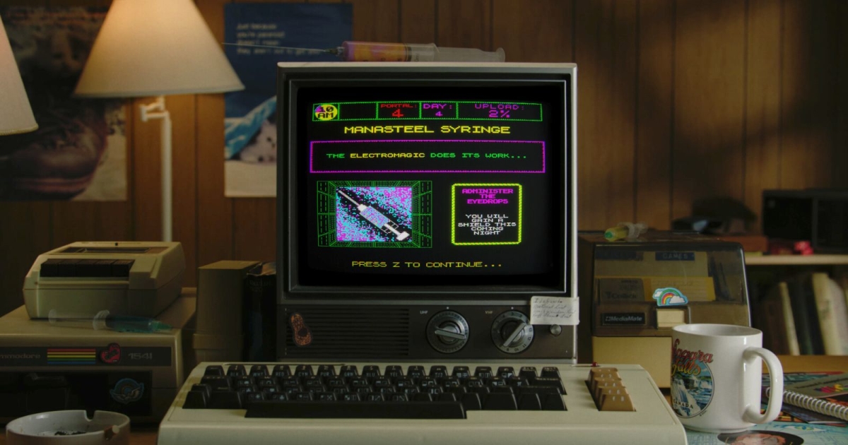 Read more about the article A Surreal 1980s Real-Time Survival Deckbuilder With Live-Action Video