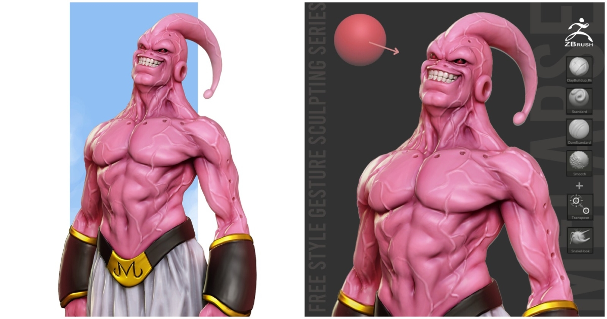 Read more about the article Artist Recreated Dragon Ball’s Majin Buu in 3D Using ZBrush