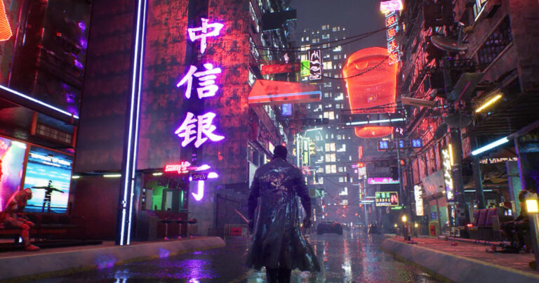 Read more about the article Cyberpunk Unreal Engine Night Street with Dynamic Lighting & No Lumen