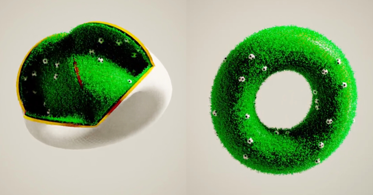 Read more about the article Donut Turning into Football Pitch in Mesmerizing Houdini Animation