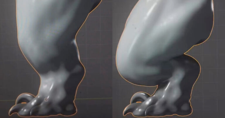 Read more about the article Take a Look at This 3D Sculpt of Thick Monster Leg with Jiggle Physics